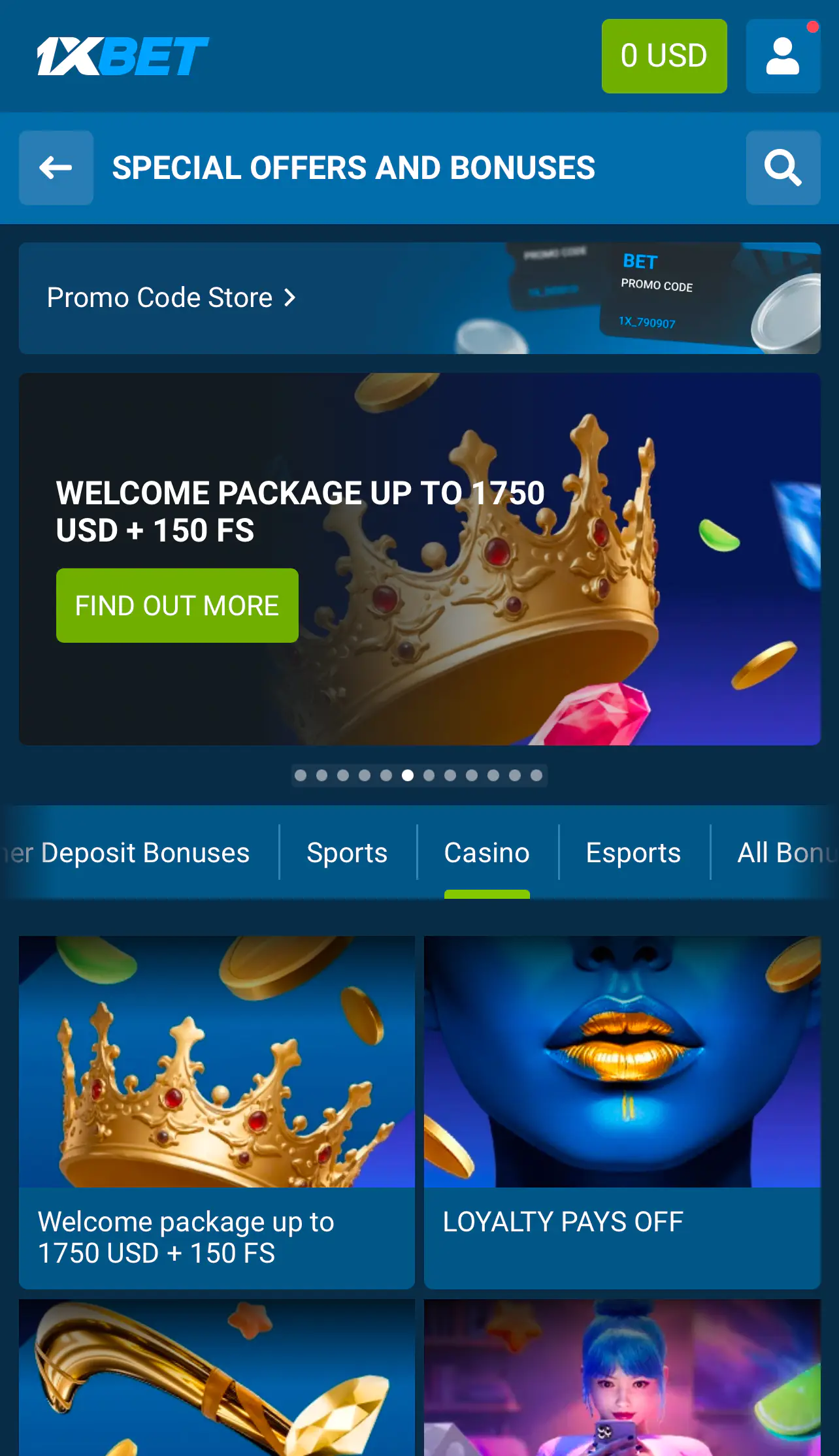 1xBet Bonus 1