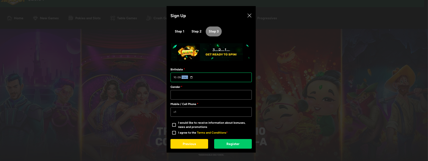 $5 No Deposit Bonus   Step 3