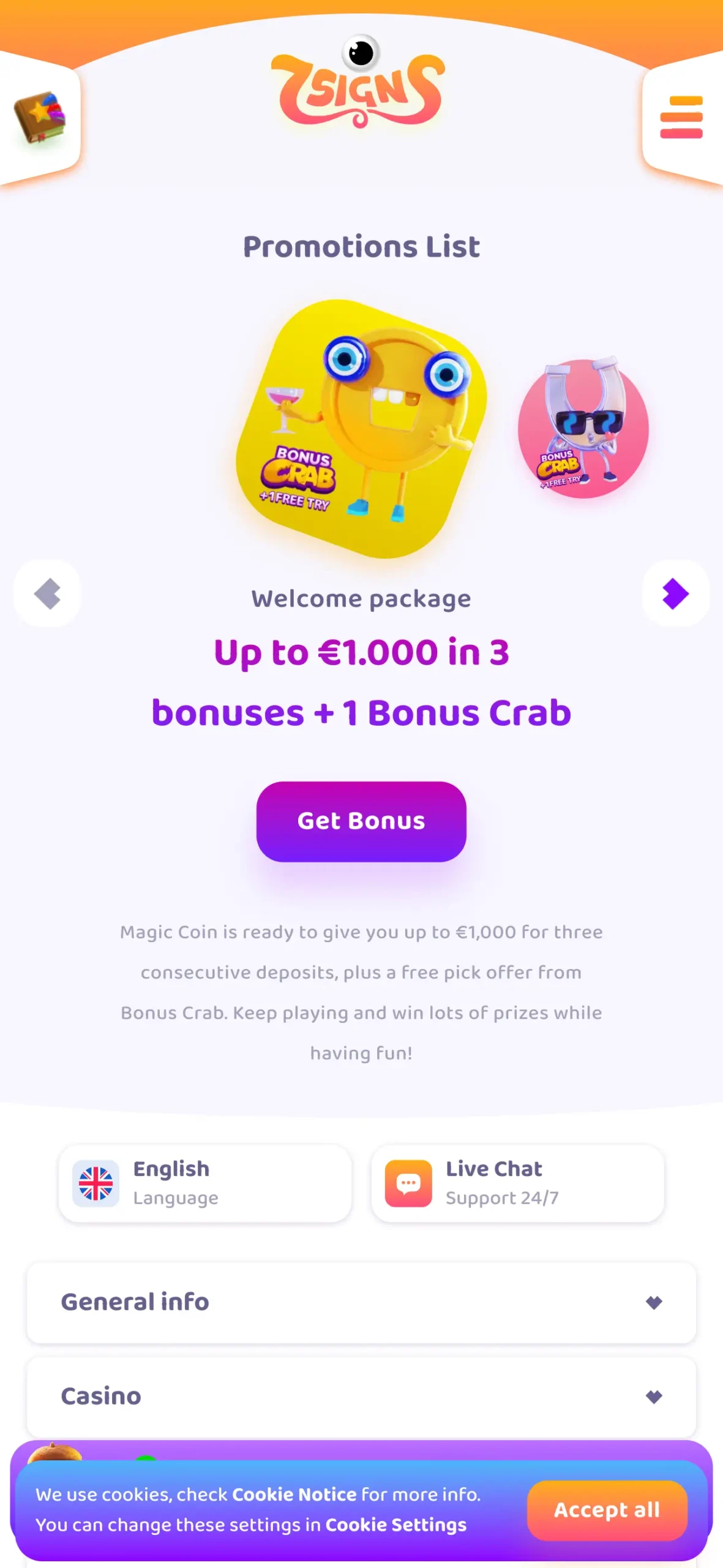 7Signs Casino Promotions
