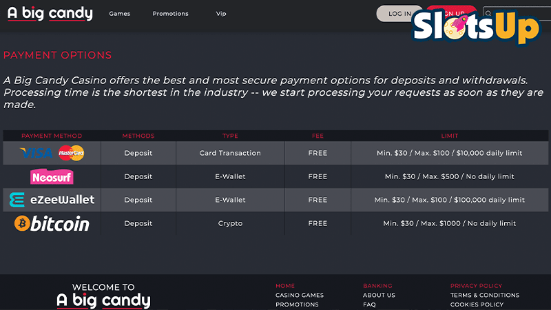A Big Candy Casino Payments