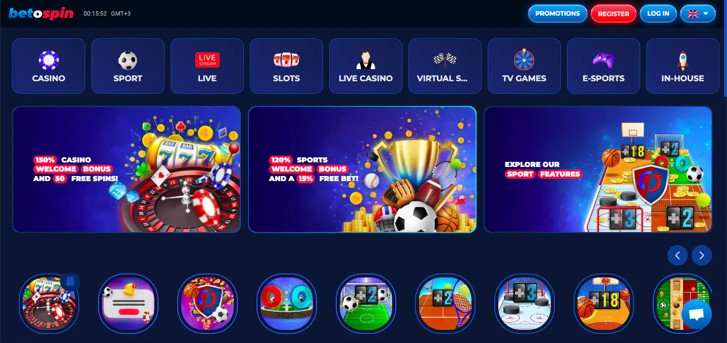 BetOspin Homepage