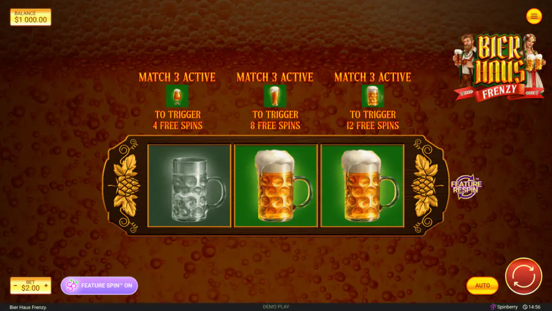 Bier Haus Frenzy Feature Spin 