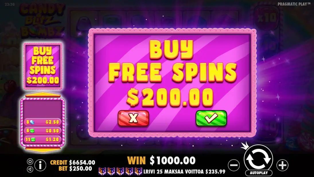 Candy Blitz Bombs Buy Feature 
