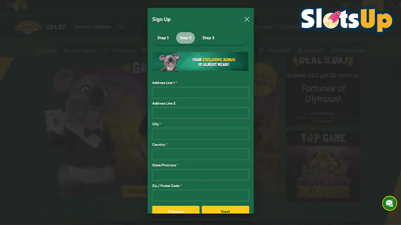 Fair Go Casino Sign Up Step 2