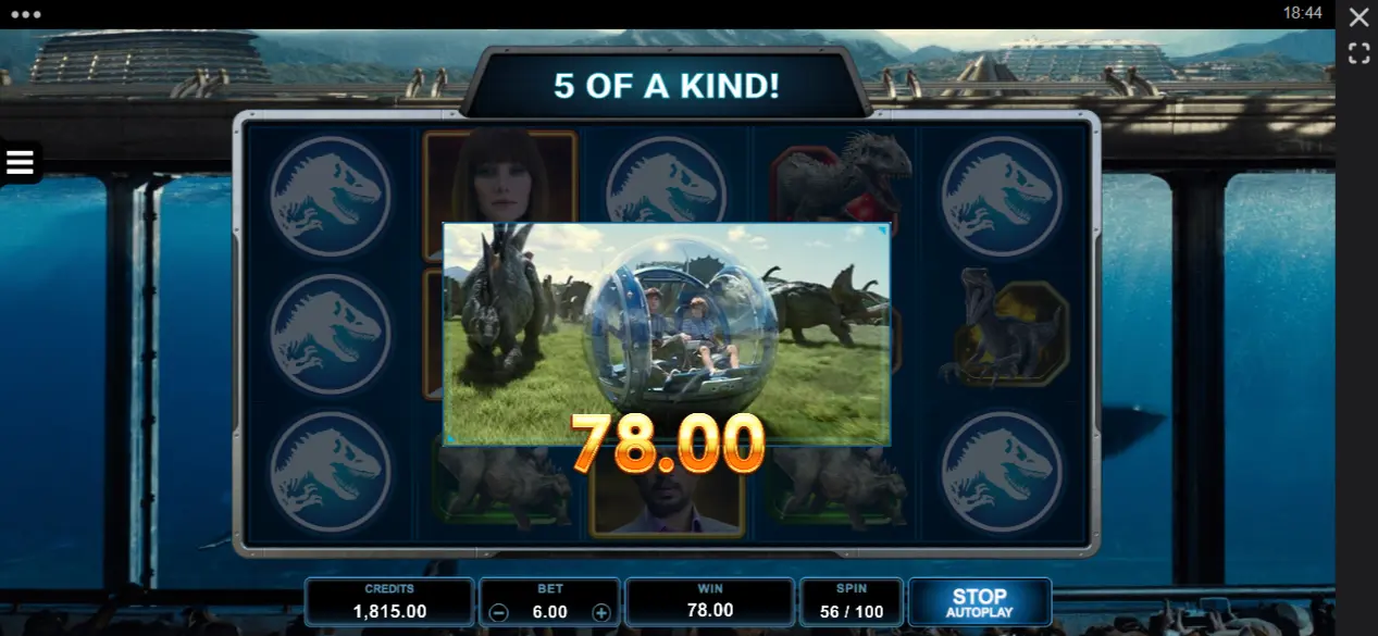 Jurassic World Slot First 100 Spin