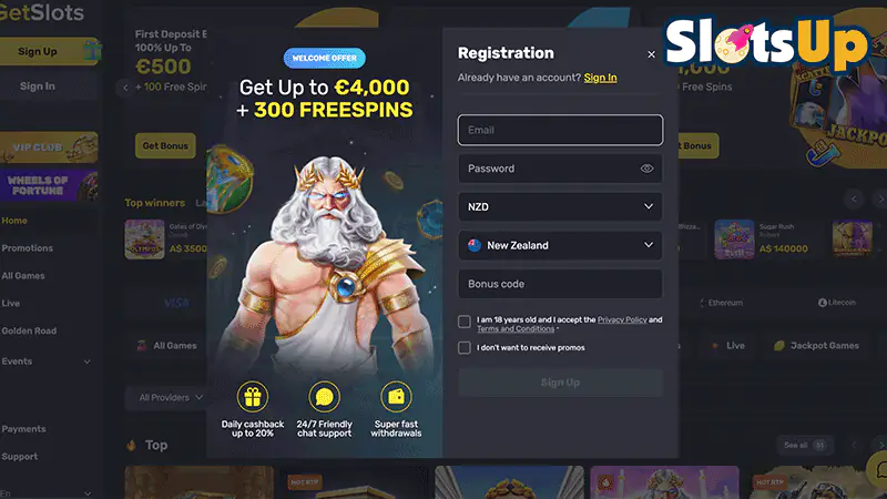 GetSlots Login