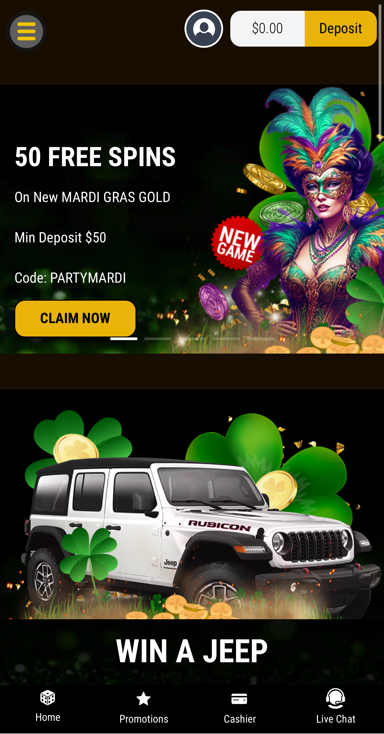 Grand Rush Casino 50 Free Spins