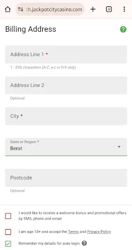 JackpotCity SignUp Step5