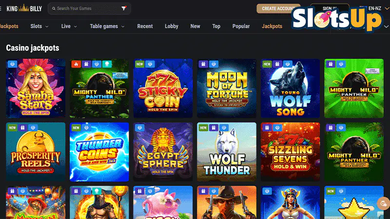King Billy Jackpot Games