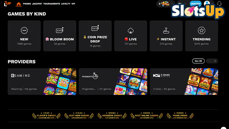 LevelUp Casino Game Filters