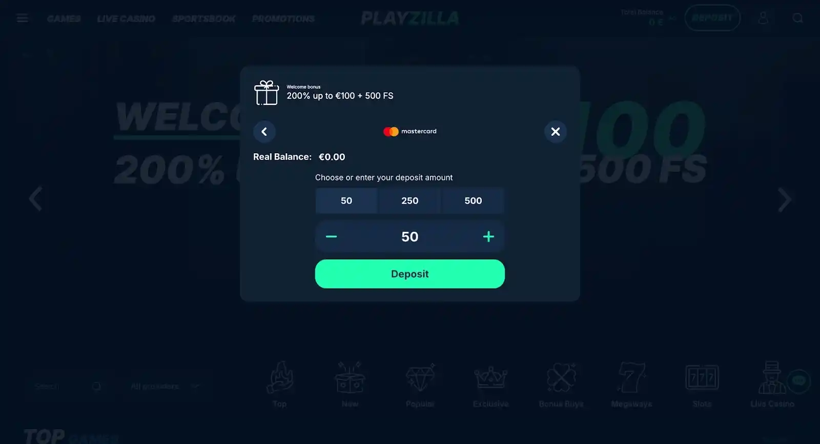 Mastercard Deposit Screenshot 3