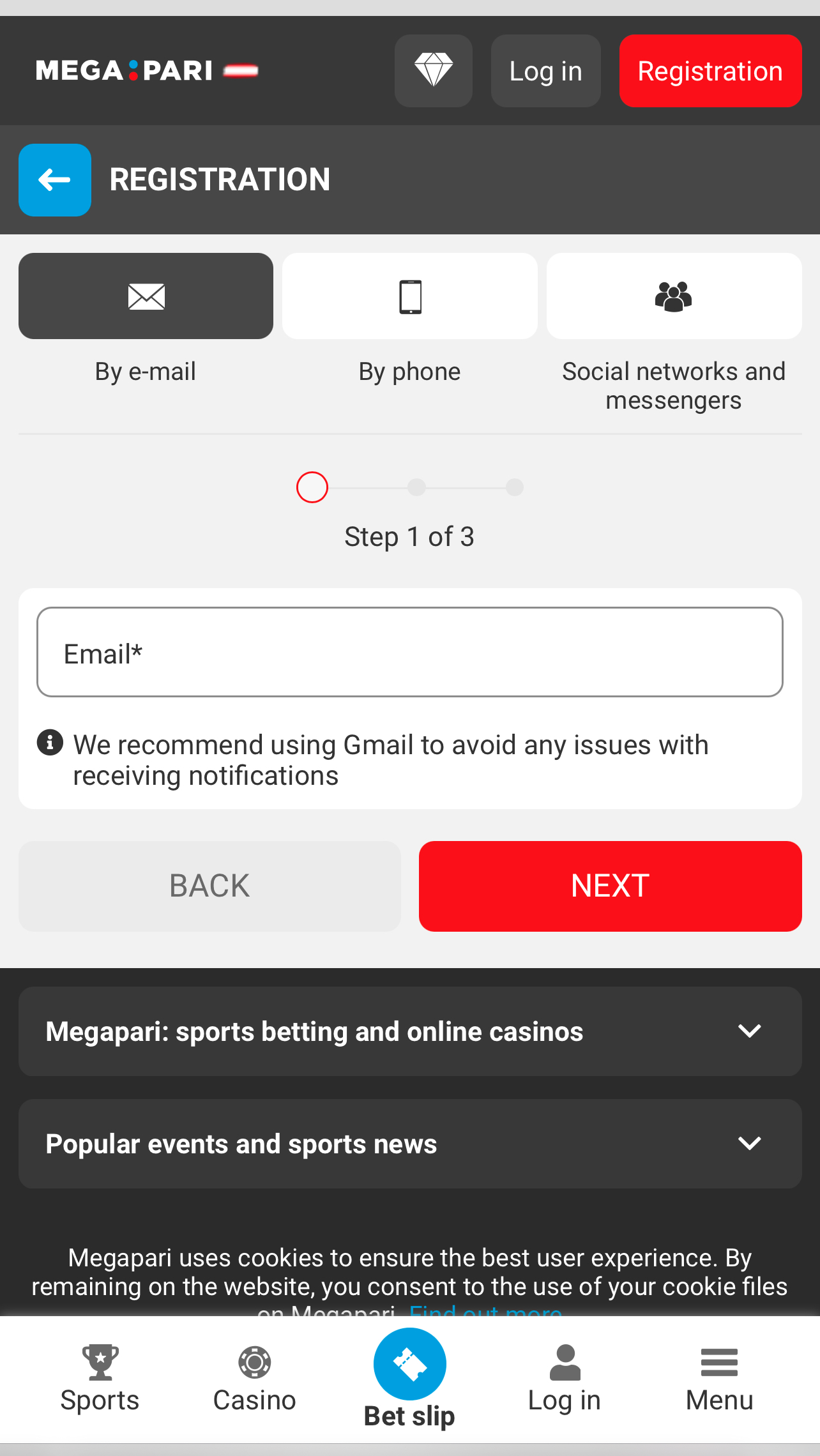 Megapari Registration Via E Mail 1