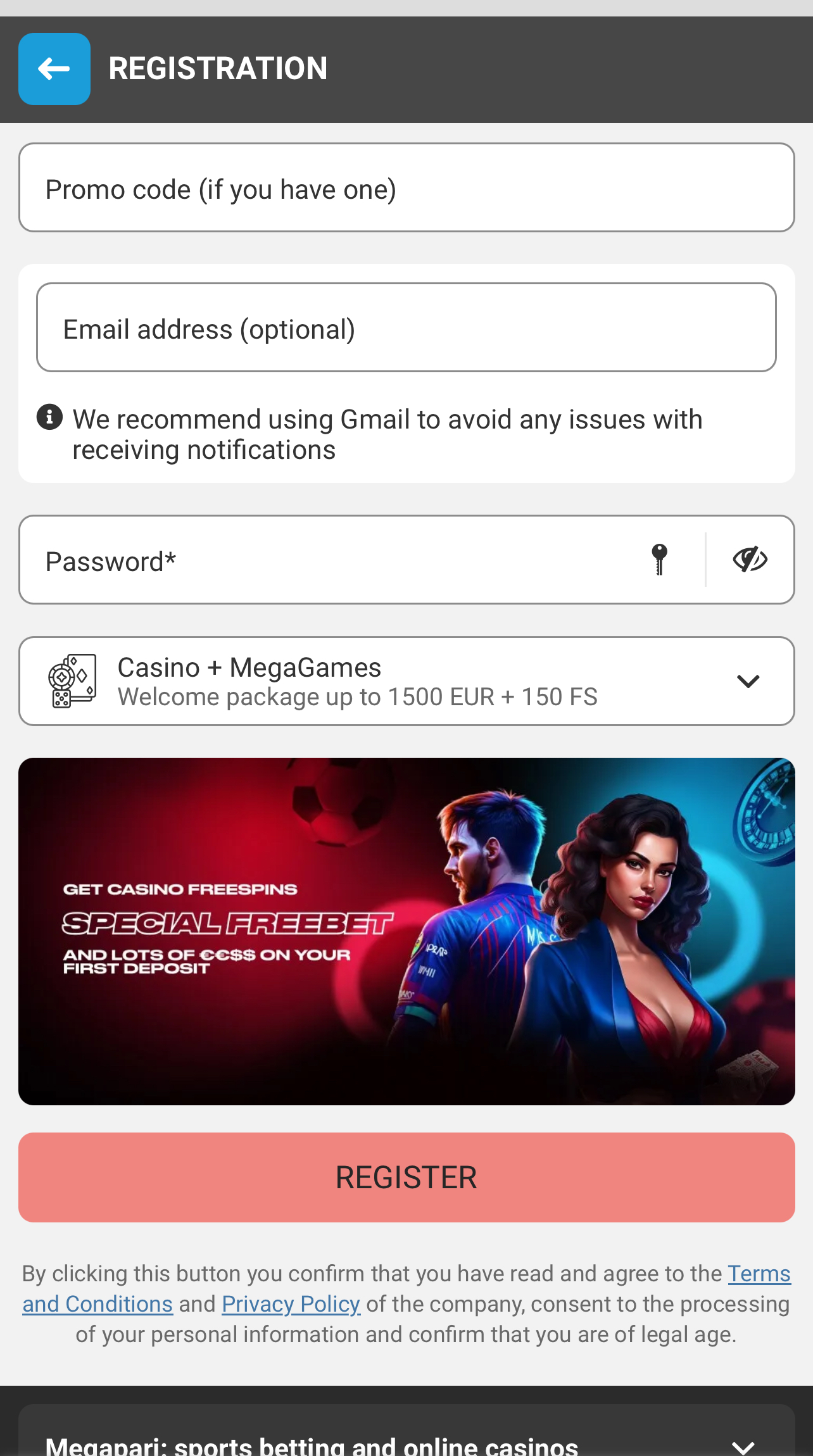 Megapari Registration Via Social Networks 2