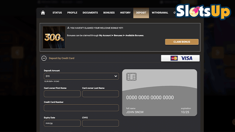 MegaWin Casino Login Step 3