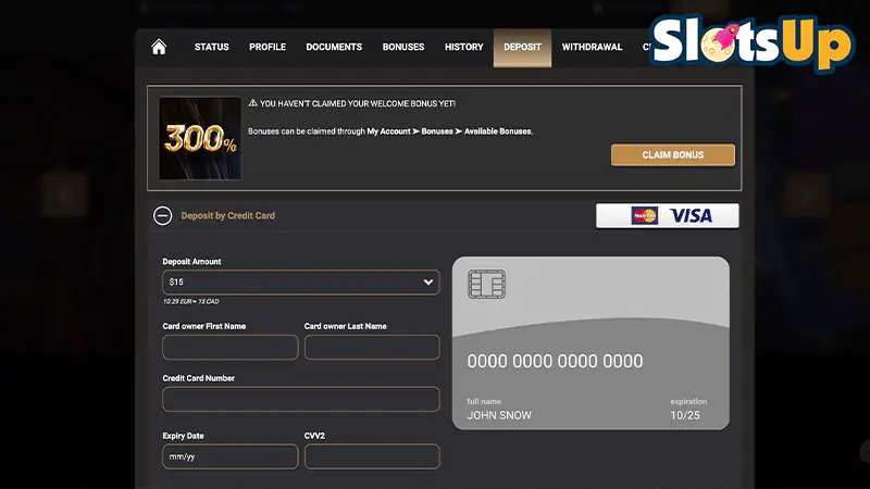 MegaWin Casino Login Step 3