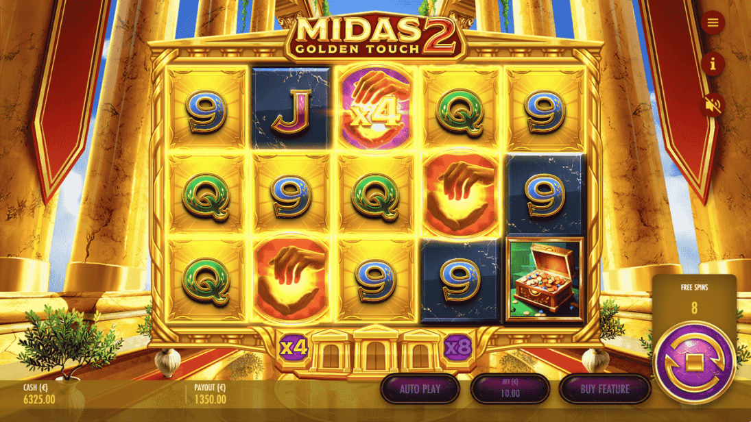 Midas Golden Touch 2 Bonus Sticky Symbols 