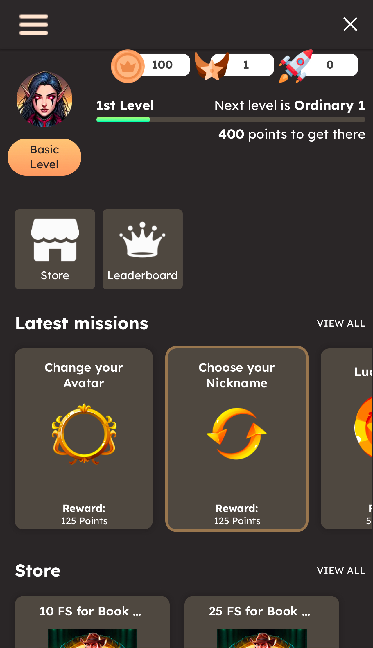 Screenshot Of NationalCasino Missions