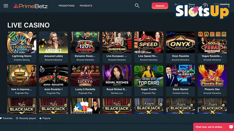 PrimeBetz Live Casino
