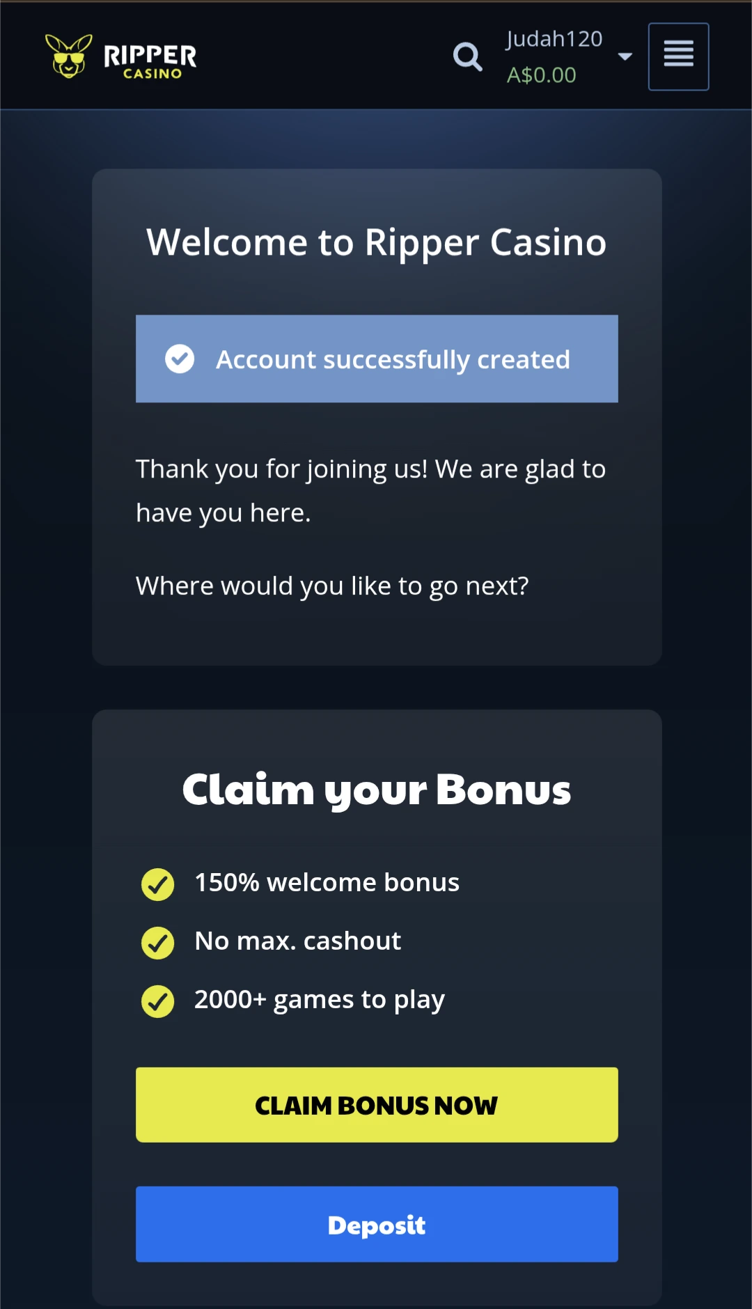 Ripper Casino Registration 6