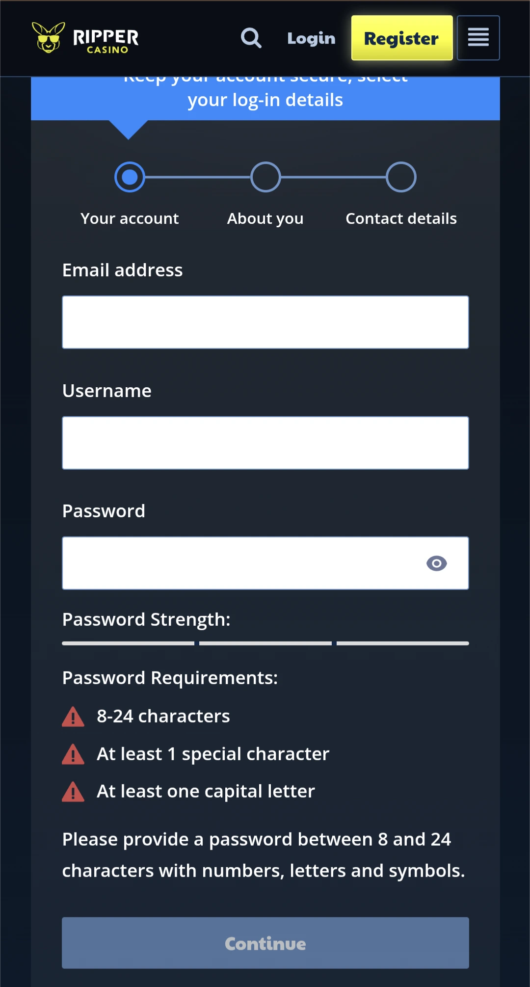 Ripper Casino Registration 3