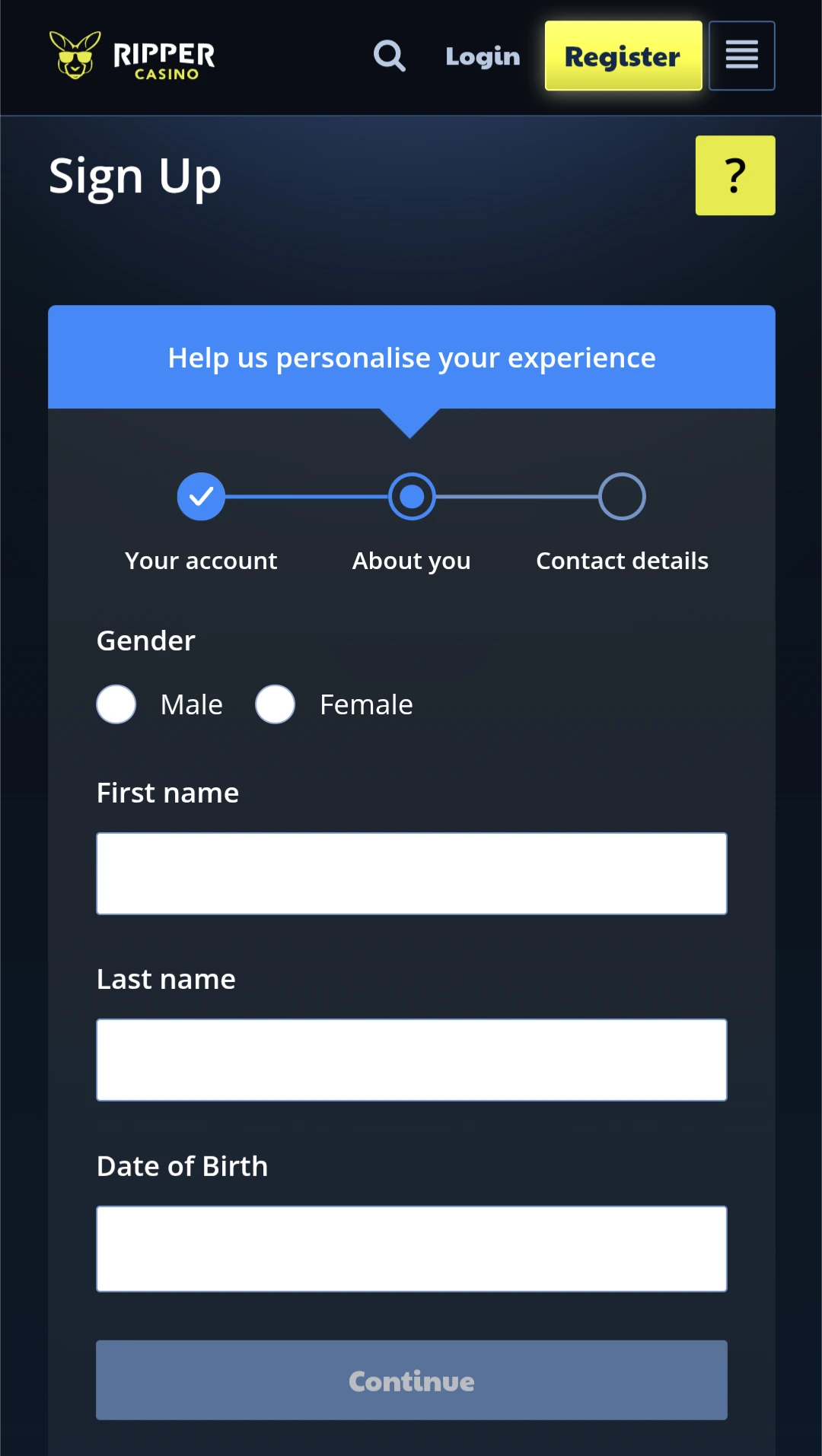 Ripper Casino Registration 4