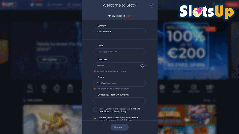 SlotV Login