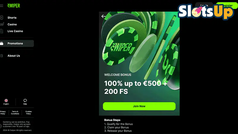 Swiper Welcome Bonus