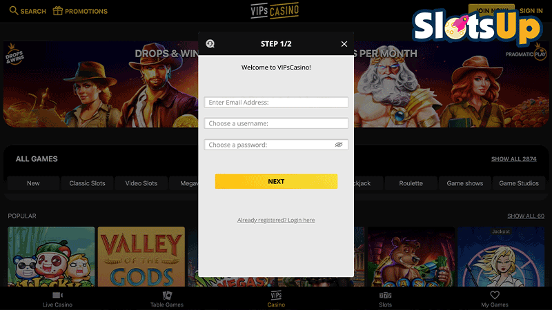 VIPs Casino Login