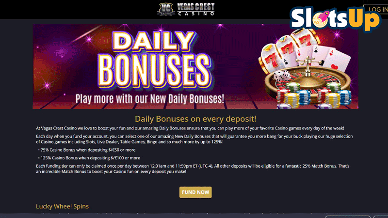 Vegas Crest Daily Spins