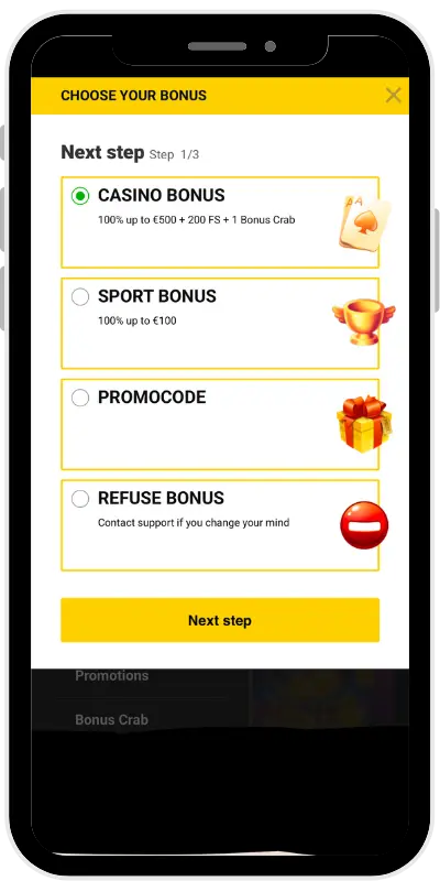 Zet Casino Registration 1
