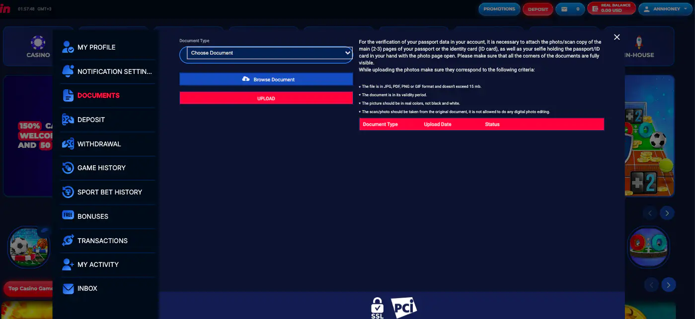 BetOspin Casino Sign Up Screen 5
