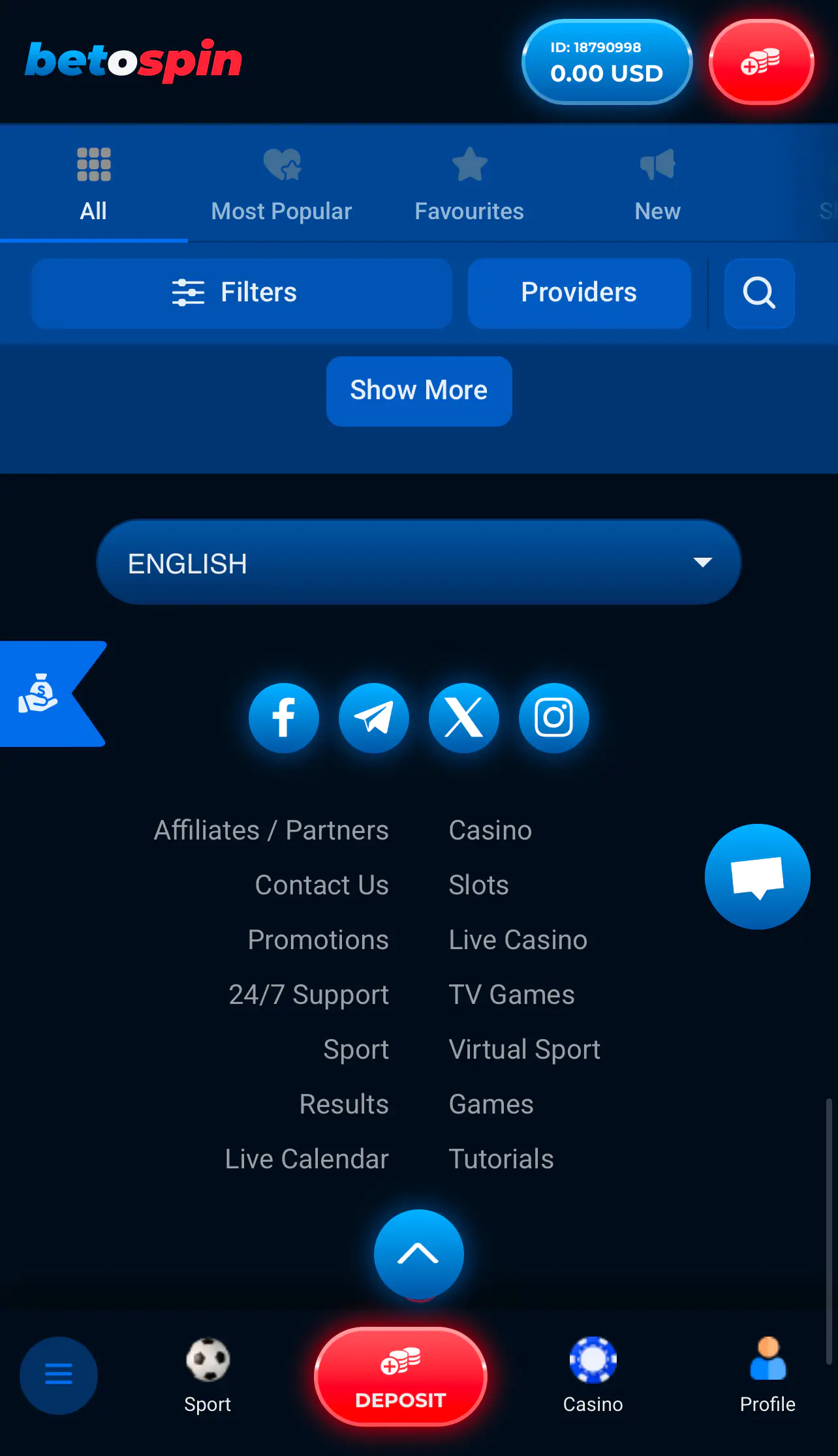 BetOspin Mobile Version Screen 3