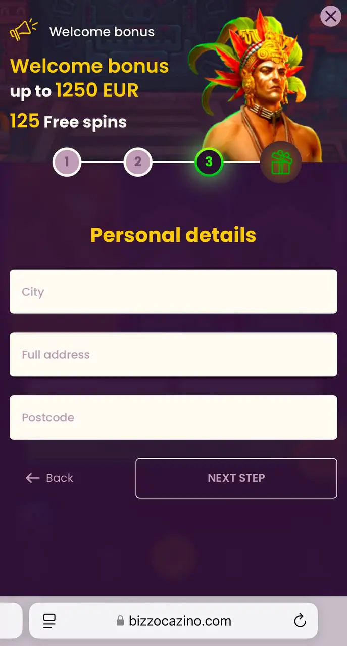 Bizzo Sign Up Step 5