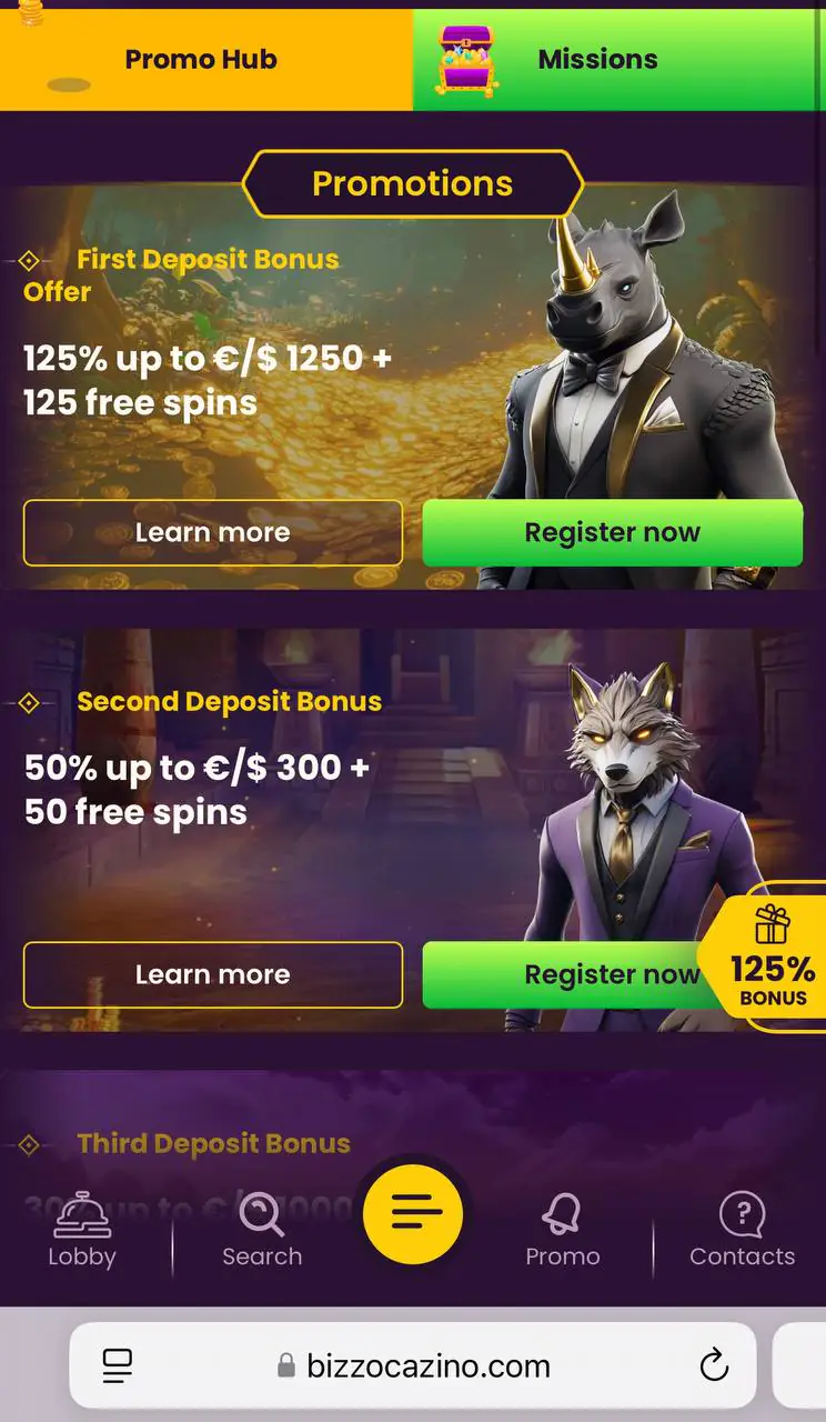 Bizzo Casino Bonuses