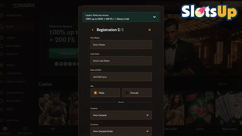 CrownPlay Casino Sign Up Step 3