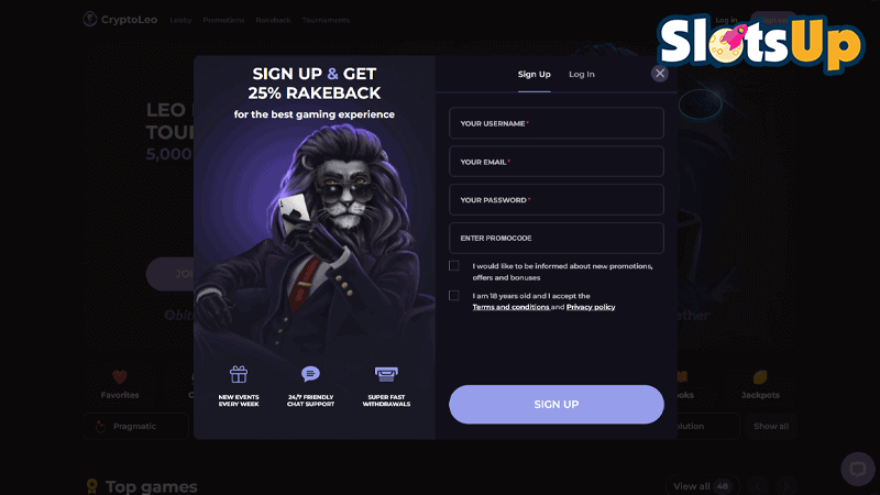 CryptoLeo Casino Login