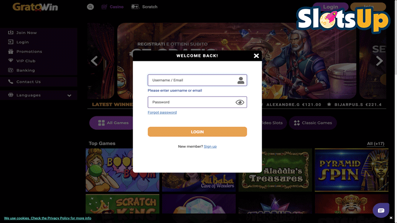 GratoWin Casino Login