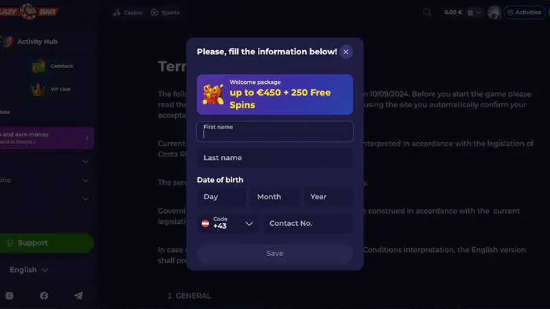 lazybar Login