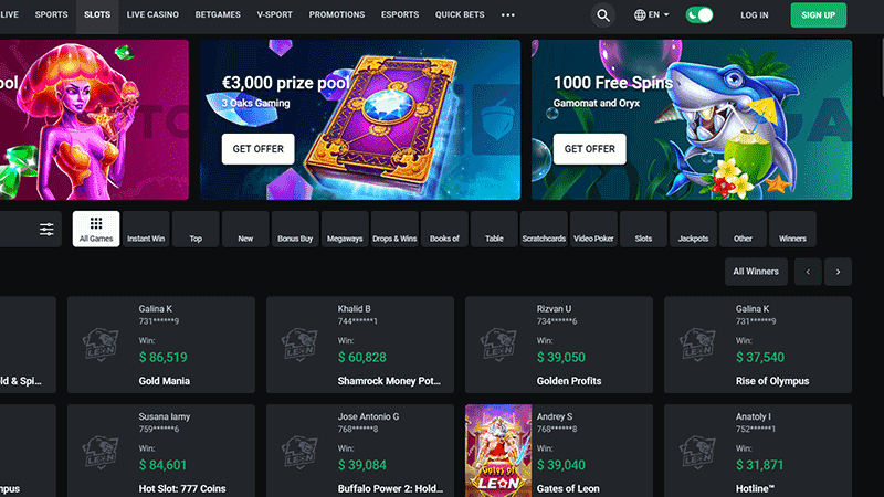 LeonBet Casino Sign Up 1