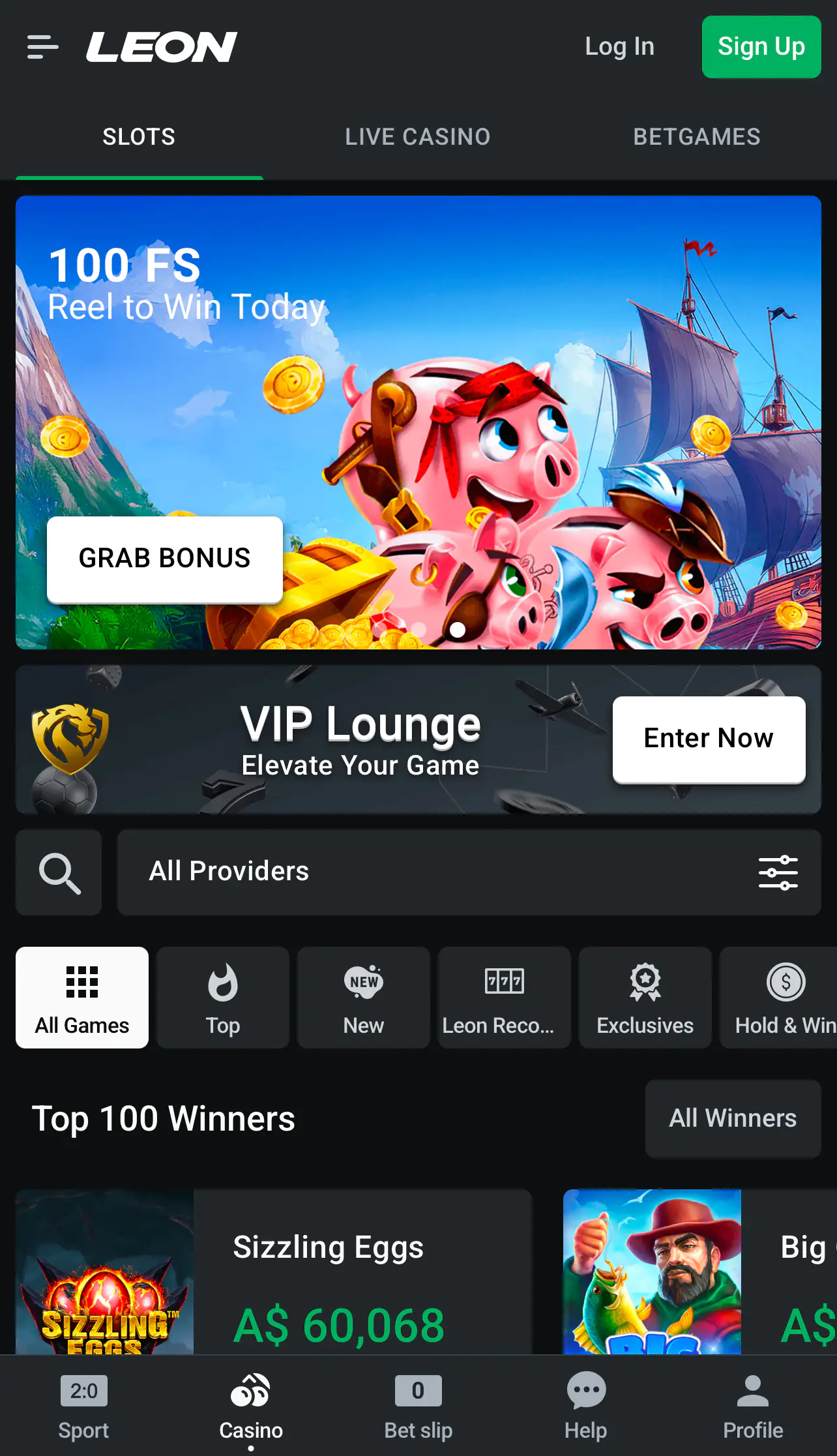 LeonBet Casino Mobile Version 2