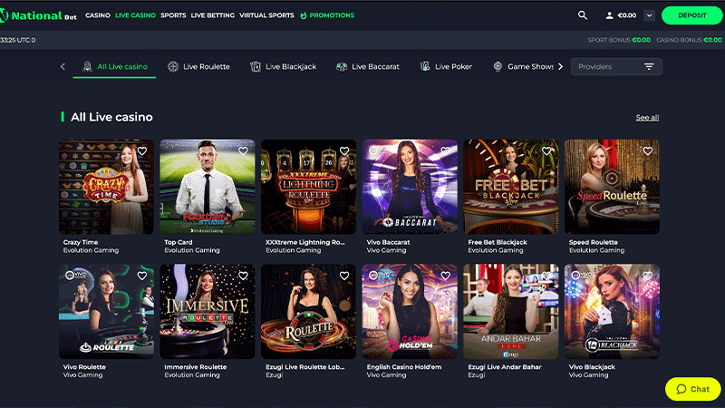 NationalBet Live Casino 