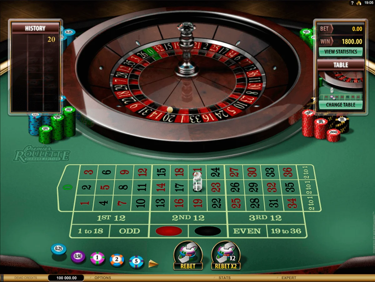 Premier Roulette Diamond Edition + slot logo Premier Roulette Diamond Edition Microgaming Look