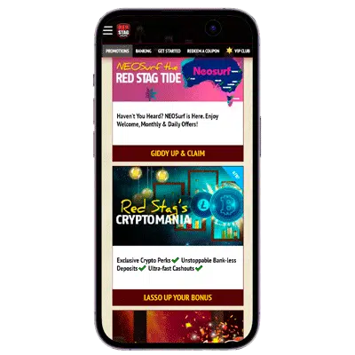Red Stag App Casino Bonuses