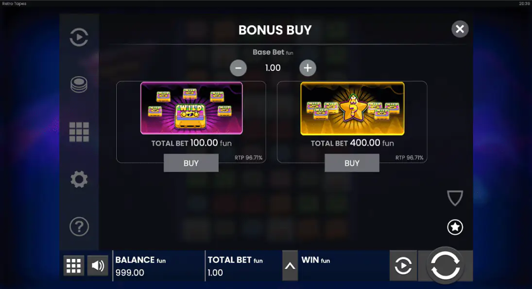 Retro Tapes Slot Bonus Buy 