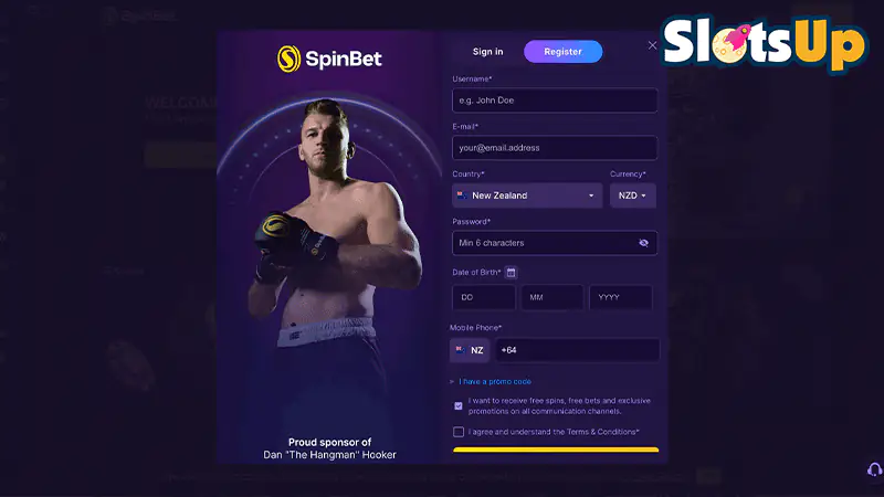 spinbet Registration