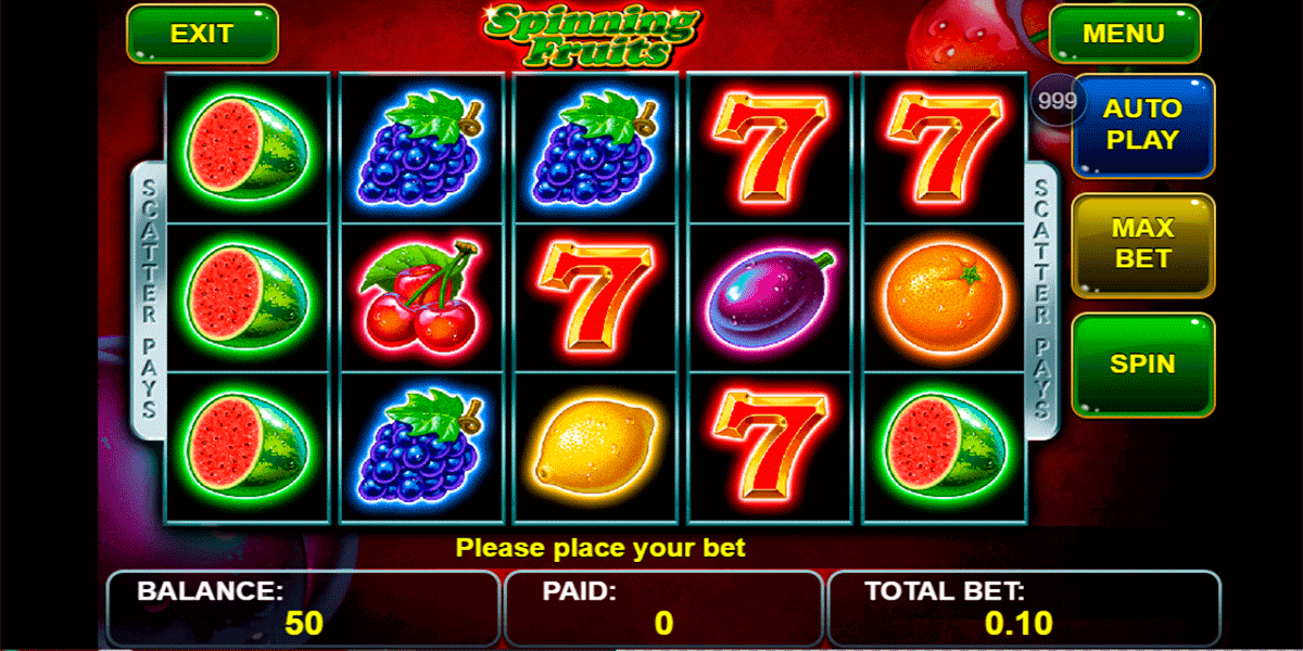 Spinning Fruits Green Tube Casino Slots 