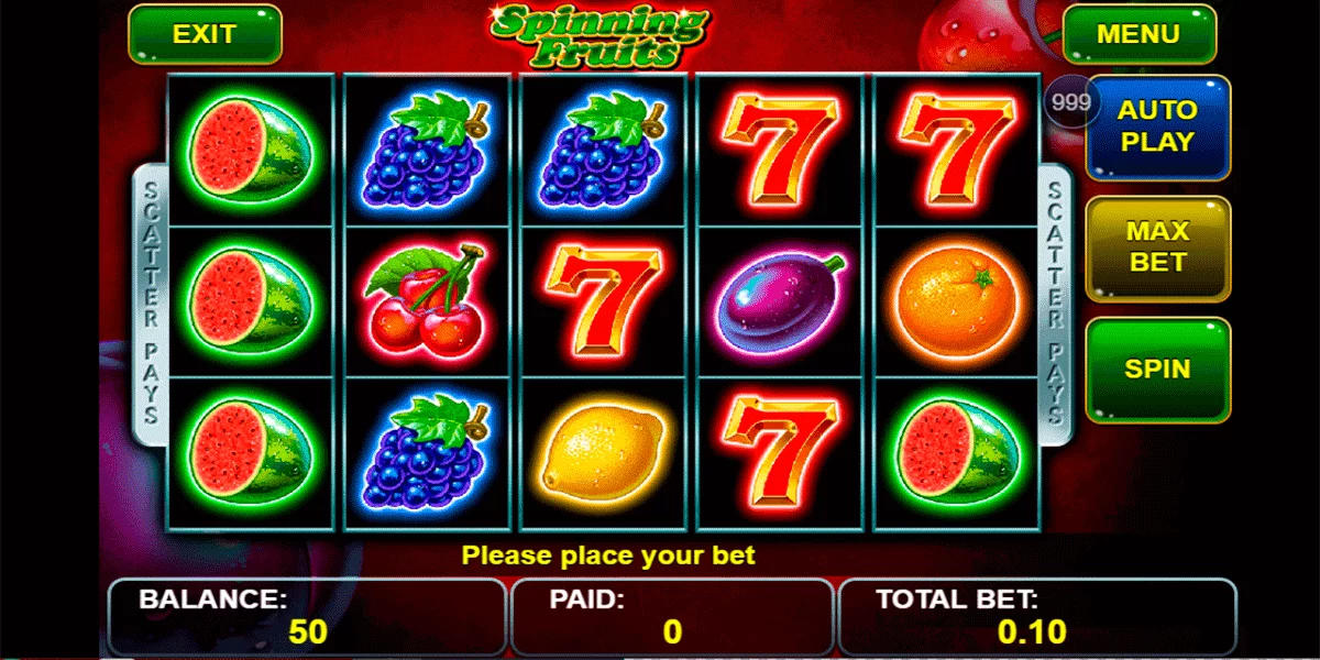 Spinning Fruits Slot logo Spinning Fruits Green Tube Casino Slots