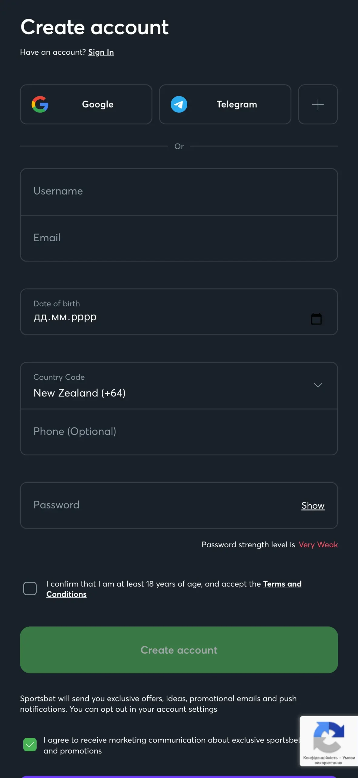 Sportsbet.io Registration 2