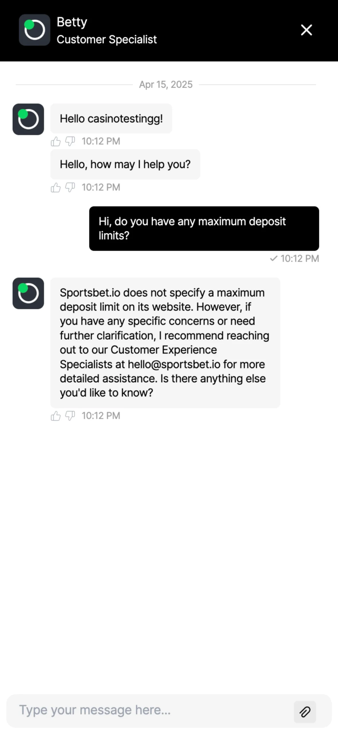 Sportsbet.io Support