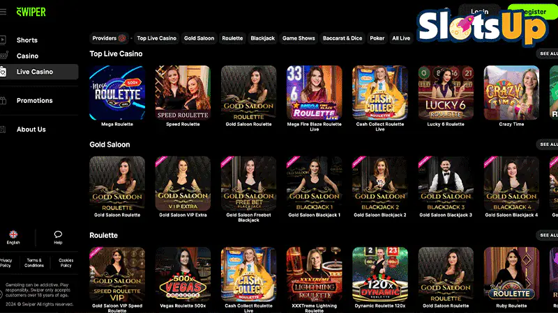 swiper Live Casino